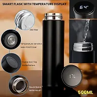 Temperature Display Water Bottle 500ml, Black-thumb2