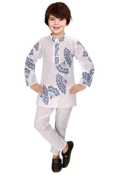 Modina Enterprises Boys Kids Pure Regular Fit Full Sleeve Kurta and Pyjama Set with Elegant Design