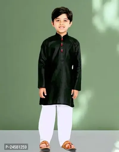 Classic Cotton Blend Kurta Set For Boys-thumb0