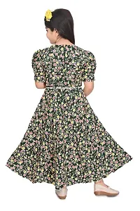 Modina Enterprises Girls Kids Cotton Blend Round Neck Graphic Printed Half Sleeves Midi/Knee Length Gown Dress with Elegant Design-thumb1