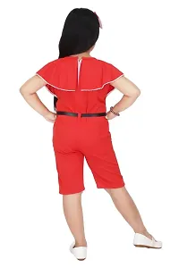 Modina Enterprises Girls Kids Crepe Round Neck Sleeveless Midi/Knee Length Regular Jumpsuit Dress With Elegant Design-thumb1