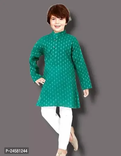 Classic Cotton Blend Kurta Set For Boys-thumb0