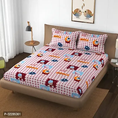 Glace Cotton Double Bedsheet with 2 Pillow Cover-thumb0