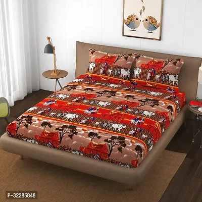 Glace Cotton Double Bedsheet with 2 Pillow Cover