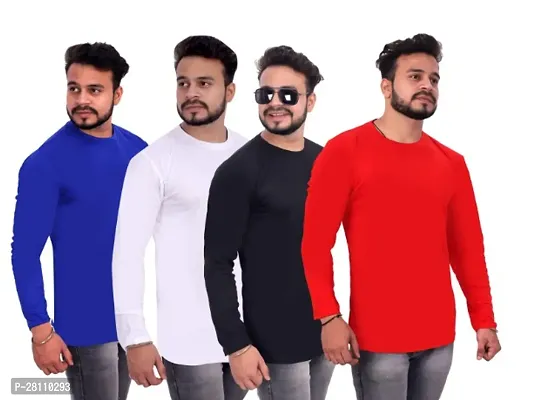 Classic Cotton Solid Tshirt for Men, Pack of 4-thumb0