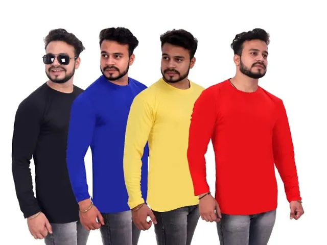 Classic Solid Tshirt for Men, Pack of 4