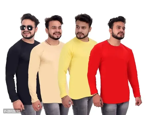 Classic Solid Tshirt for Men, Pack of 4