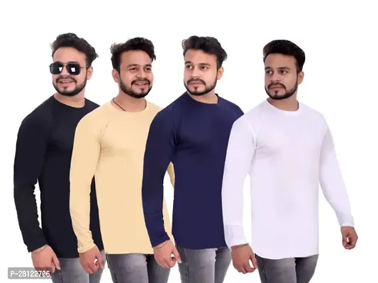 Classic Solid Tshirt for Men, Pack of 4-thumb0