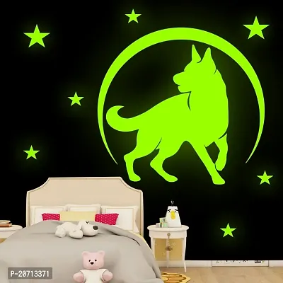 Glow in The Dark Dogi Stat Moon Bright Solar System Wall Stickers Sun Earth Dogi Shooting and Glowing Ceiling Decals for Kids Room Shining Decoration for Kids Best Gifts Pack of 2