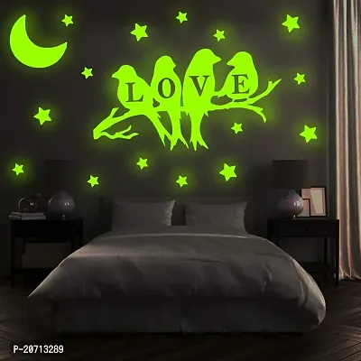 Love Brids Wall Stickers for Home Decoration for Hall Children Room Kids Baby Room Contain Wall Stickers Waterproof Wall Sticker PVC Self Adhesive Night Glow for Home Office