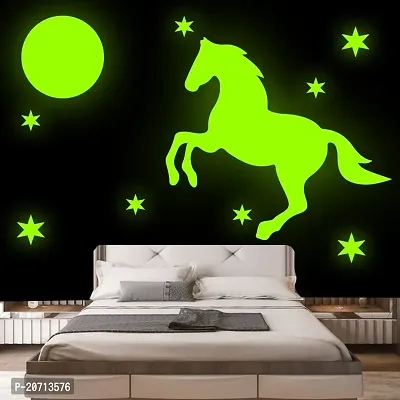 Galaxy of Stars Big Size Horse and Moon Stars Radium Night Glow Sticker Decals Medium and Solar System Radium for Kids Bedroom Decoration Pack of 1