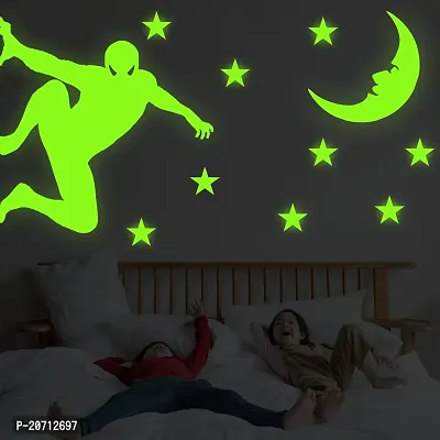 Glow in The Dark Spiderman Stars Moon for Ceiling or Wall Stickers Decals Stickers Room Decor Kit Galaxy Glow Star Set and Solar System Decal for Kids Bedroom Decoration-thumb0