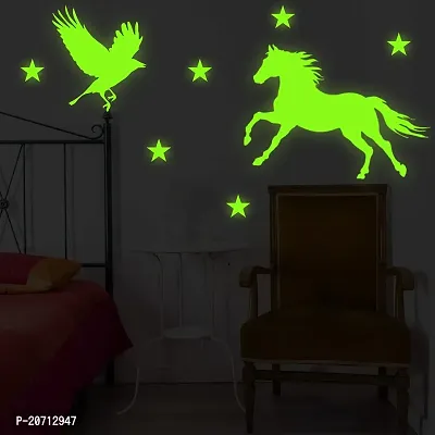 Glow in The Dark Horse Birds Stars for Ceiling or Wall Stickers Decals Stickers Room Decor Kit Galaxy Glow Star Set and Solar System Decal for Kids Bedroom Decoration