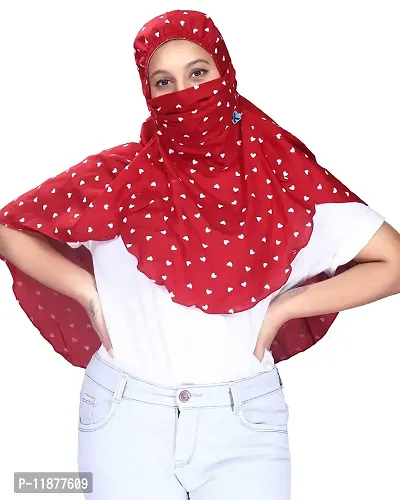 Kavach Ready-to-wear full face Printed Scarf covering Mask Scarf made in for pollution sun protection, Free Size (Marron)-thumb0