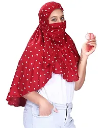 Kavach Ready-to-wear full face Printed Scarf covering Mask Scarf made in for pollution sun protection, Free Size (Marron)-thumb1