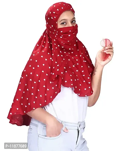 Kavach Ready-to-wear full face Printed Scarf covering Mask Scarf made in for pollution sun protection, Free Size (Marron)-thumb2