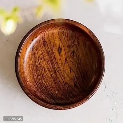 ANAYA AFROZ Solid Wood SEESAM Wooden Round Shape Multipurpose Serving Bowl for Breakfast Snacks Soup Serveware Salad Bowls for Home Kitchen-thumb4