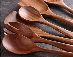 Anaya Afroz Wooden Spoon Natural Handmade Cooking Spoon Set of 5 || Frying Spoon Ladles  Turning Spatula || Non-Stick Spoon Set for Cooking || Kitchen Tools-thumb3