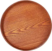 Anaya Afroz Dinner Plates, Acacia Round Wood Plates, Unbreakable Classic Plates, Easy Cleaning and Lightweight for Dishes Snack, Dessert, Housewarming-thumb2