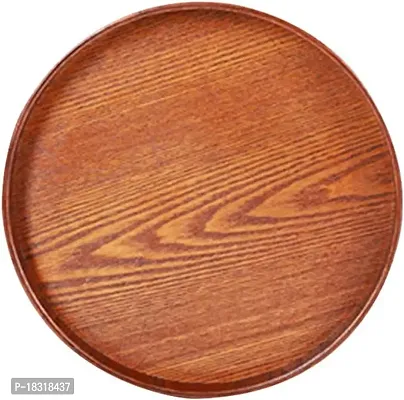 Anaya Afroz Dinner Plates, Acacia Round Wood Plates, Unbreakable Classic Plates, Easy Cleaning and Lightweight for Dishes Snack, Dessert, Housewarming-thumb3