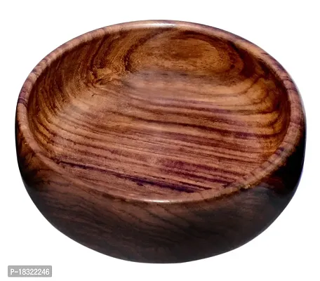 Anaya Afroz Premium Edition- Pakka Sheesham Wood Handmade, Solid Serving Bowl Simple  Elegant Design Multipurpose Bowl for Serving Size ;- 7 , 2 Inch-thumb0