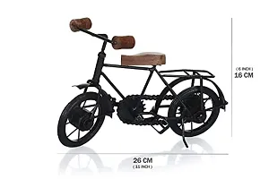 Anaya Afroz Wood and Wrought Iron Mini Cycle Figurine Vintage Bike Iron Vehicle Model Bicycle for Toy Gifts Showcase Display Home Desktop Decor, Black-thumb4