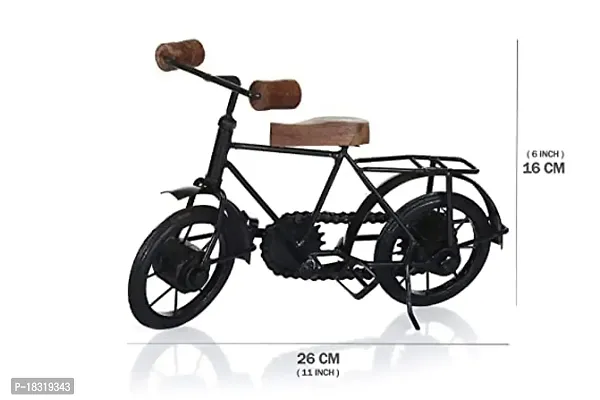 Anaya Afroz Wood and Wrought Iron Mini Cycle Figurine Vintage Bike Iron Vehicle Model Bicycle for Toy Gifts Showcase Display Home Desktop Decor, Black-thumb5