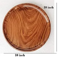 Anaya Afroz Dinner Plates, Acacia Round Wood Plates, Unbreakable Classic Plates, Easy Cleaning  Lightweight for Dishes Snack, Dessert, Housewarming-thumb3