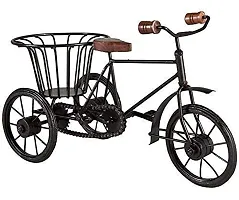 Anaya Afroz Iron  Wooden/Metal Rickshaw Cycle for Flower Basket Holder/Pot Decorative and Corporate Gift Item Decorative Showpiece Pack of 1-thumb2