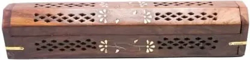 Anaya Afroz Wooden Agarbatti Incense Stick Box Holder Dhoop Stand Ash Catcher - for Medium Size 30X6X6 CM Agarbatti Stand-thumb1