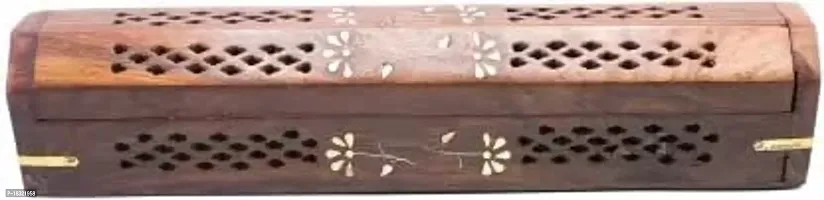 Anaya Afroz Wooden Agarbatti Incense Stick Box Holder Dhoop Stand Ash Catcher - for Medium Size 30X6X6 CM Agarbatti Stand-thumb2