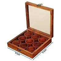 Anaya Afroz Sheesham Wooden Spice Rack | Dabba Multipurpose | Masala Box  Containers for Spices Use | Masala Dani (Brown)-thumb3