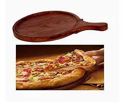 Quirky Kraft Wooden Pizza Pan, Pizza Serving Tray of Kitchen|| Platter || Sheesham || 9 Inch, Overall 13 Inch-thumb1