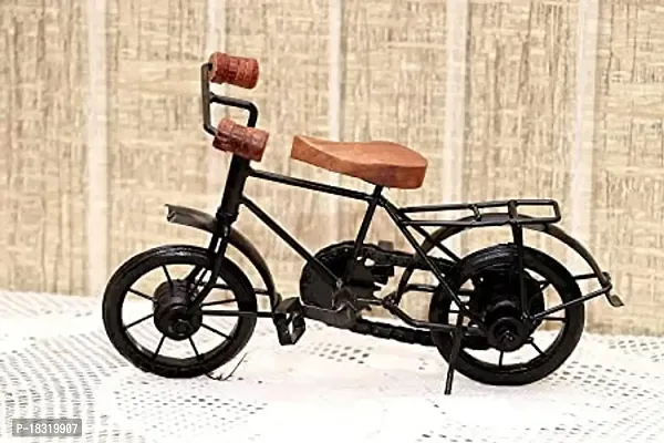 Anaya Afroz Wood and Wrought Iron Mini Cycle Figurine/Vintage Bike Iron Vehicle Model Bicycle for Toy Gifts Showcase Display Home Desktop Decor, Brown, Small