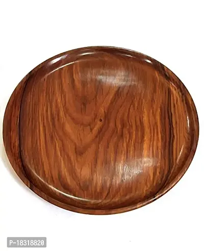 Anaya Afroz Wooden Plate/Serving Plate/Dinner Plate/platters/Decorative Plates/Cheese Serving Board/Pizza Serving Plate for Home and Kitchen (Size=10 INCH) in Sheesham Wood-thumb5