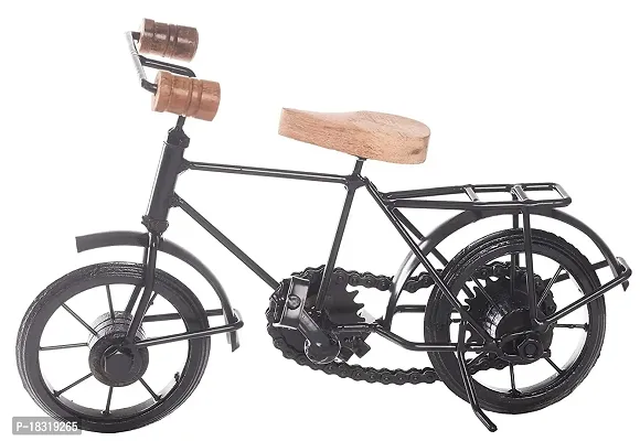 Anaya Afroz Wood and Wrought Iron Mini Cycle Figurine/Vintage Cycle Iron Vehicle Model Bicycle for Toy Gifts Showcase Display Home Desktop Decor, Black-thumb2