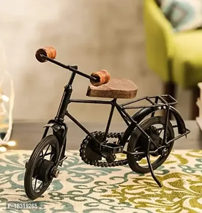 Anaya Afroz Wood and Wrought Iron Mini Cycle Figurine/Vintage Cycle Iron Vehicle Model Bicycle for Toy Gifts Showcase Display Home Desktop Decor, Black