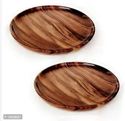 Anaya Afroz ?Wooden Plate Serving Plates Dinner Plates, Acacia Round Wood Plates, Unbreakable Classic Plates-thumb0