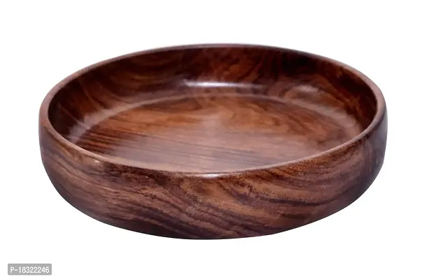 Anaya Afroz Premium Edition- Pakka Sheesham Wood Handmade, Solid Serving Bowl Simple  Elegant Design Multipurpose Bowl for Serving Size ;- 7 , 2 Inch-thumb5