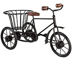 Anaya Afroz Iron  Wooden/Metal Rickshaw Cycle for Flower Basket Holder/Pot Decorative and Corporate Gift Item Decorative Showpiece-thumb1