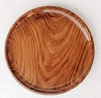 Anaya Afroz Dinner Plates, Acacia Round Wood Plates, Unbreakable Classic Plates, Easy Cleaning and Lightweight for Dishes Snack, Dessert, Housewarming-thumb3