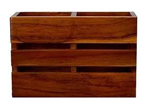 Anaya Afroz Wooden Kitchen Utensil Holder Wooden Cutlery Holder Storage Box Multipurpose Stand-thumb2