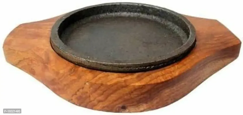 Anaya Afroz Serving Plate Brownie Sizzler Tray with Wooden Base, 6 inch (Pack of 1)-thumb4