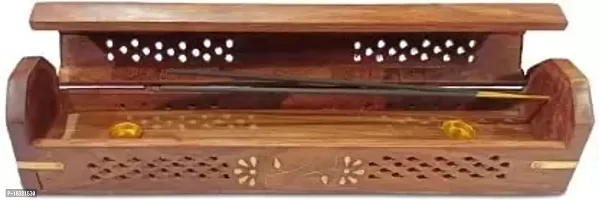 Anaya Afroz Wooden Agarbatti Stand with Ash Catcher  Dhoop Stick Holder, Agarbatti Stand Incense Holder |Wooden Incense Stick Holder for Home/Office Decor/Temple Decor
