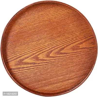 Anaya Afroz Dinner Plates, Acacia Round Wood Plates, Unbreakable Classic Plates, Easy Cleaning  Lightweight for Dishes Snack, Dessert Housewarming-thumb3