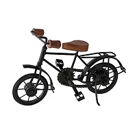 Anaya Afroz Wood and Wrought Iron Mini Cycle Figurine Vintage Bike Iron Vehicle Model Bicycle for Toy Gifts Showcase Display Home Desktop Decor, Black-thumb1