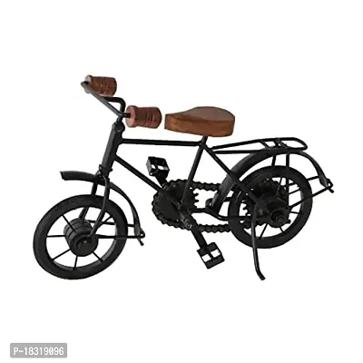 Anaya Afroz Wood and Wrought Iron Mini Cycle Figurine/Vintage Bike Iron Vehicle Model Bicycle for Toy Gifts Showcase Display Home Desktop Decor, Black-thumb2