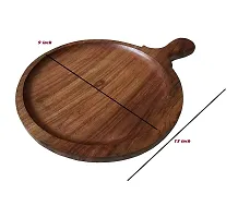 Anaya Afroz Wood Hand-Crafted Wooden Pizza  Snack Serving Plate/Tray/Dish for Kitchen/Home/Caf?/Restaurants (Sheesham Wood , Set of 1 Size 9X13 Inch-thumb1