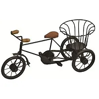 Anaya Afroz Iron  Wooden/Metal Rickshaw Cycle for Flower Basket Holder/Pot Decorative and Corporate Gift Item Decorative Showpiece-thumb3