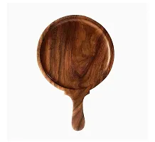 Anaya Afroz Wood Hand-Crafted Wooden Pizza  Snack Serving Plate/Tray/Dish for Kitchen/Home/Caf?/Restaurants (Sheesham Wood , Set of 1 Size 9X13 Inch-thumb2